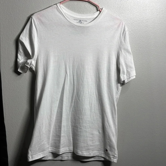 Tommy Hilfiger Men White Crew Neck Basic‎ White T-Shirt Size S. - Picture 1 of 7